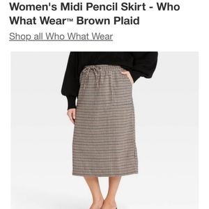 Who What Where plaid pencil skirt
